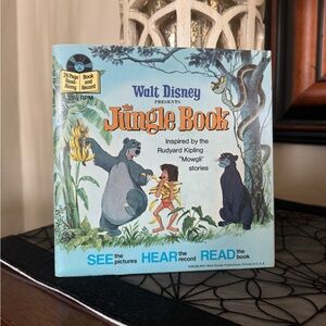 1977 Vintage Disneyland Walt Disney “The Jungle Book” Book & Record